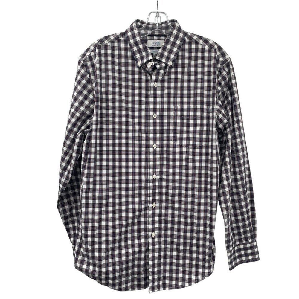 Croft & Barrow Mens Plaid Button Up Shirt Long Sleeve Multicolor Size Medium